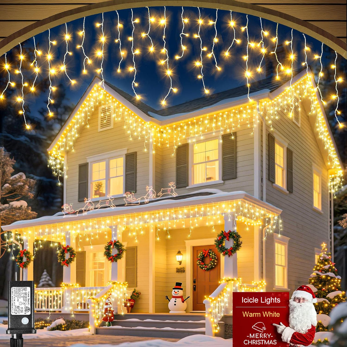 echosari Christmas Icicle Lights