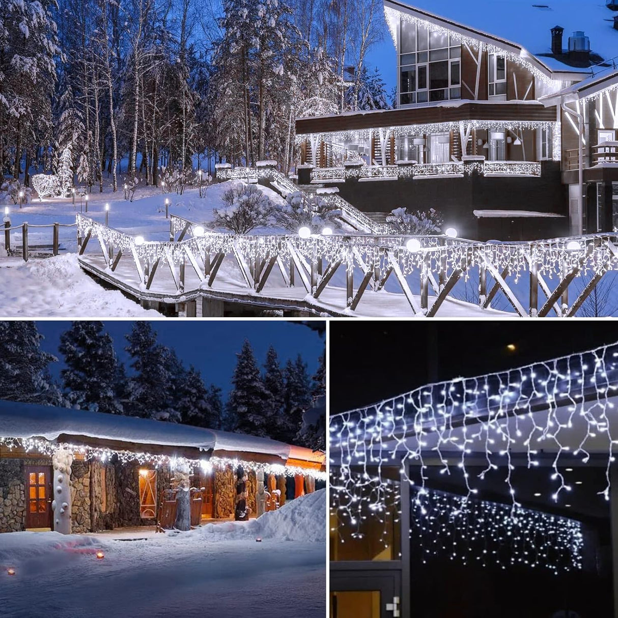 echosari Christmas Icicle Lights