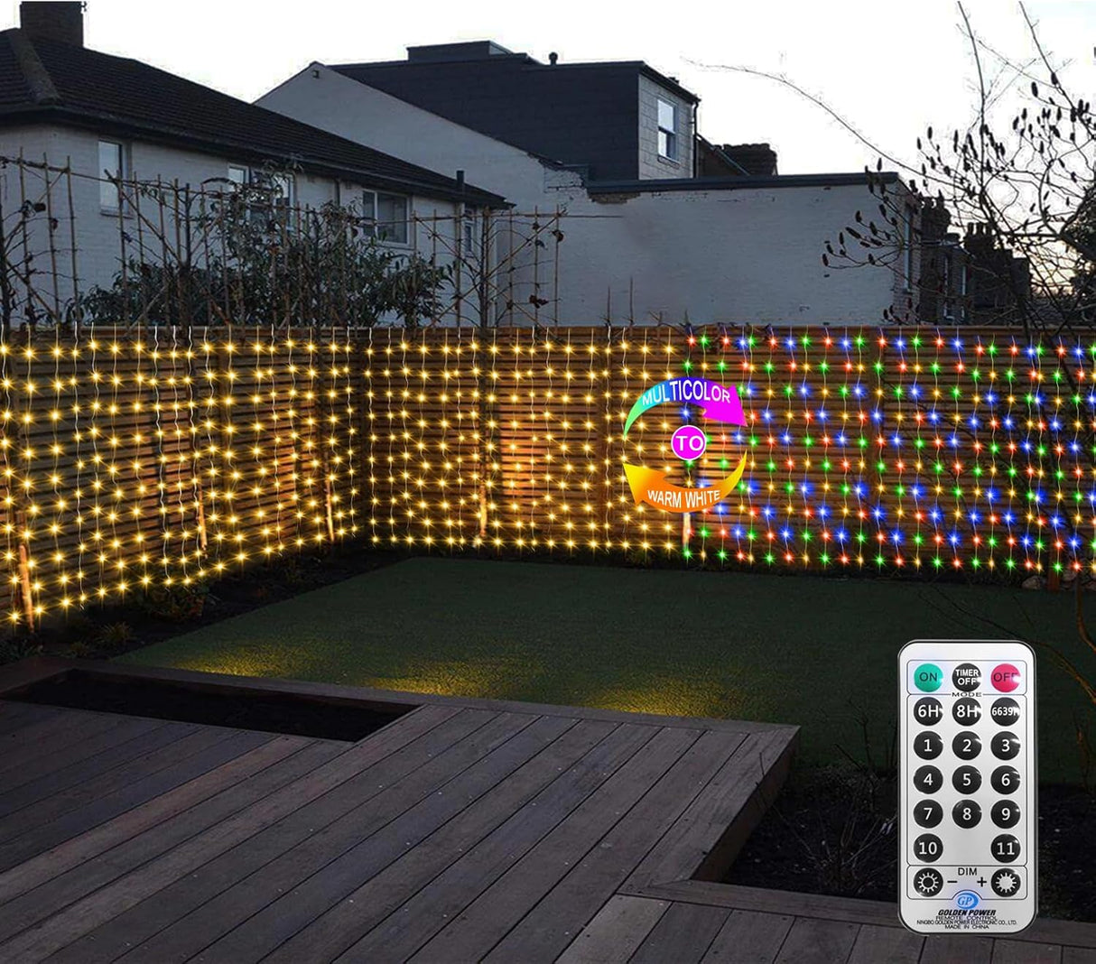 echosari Outdoor Curtain Lights Warm White & Multicolor