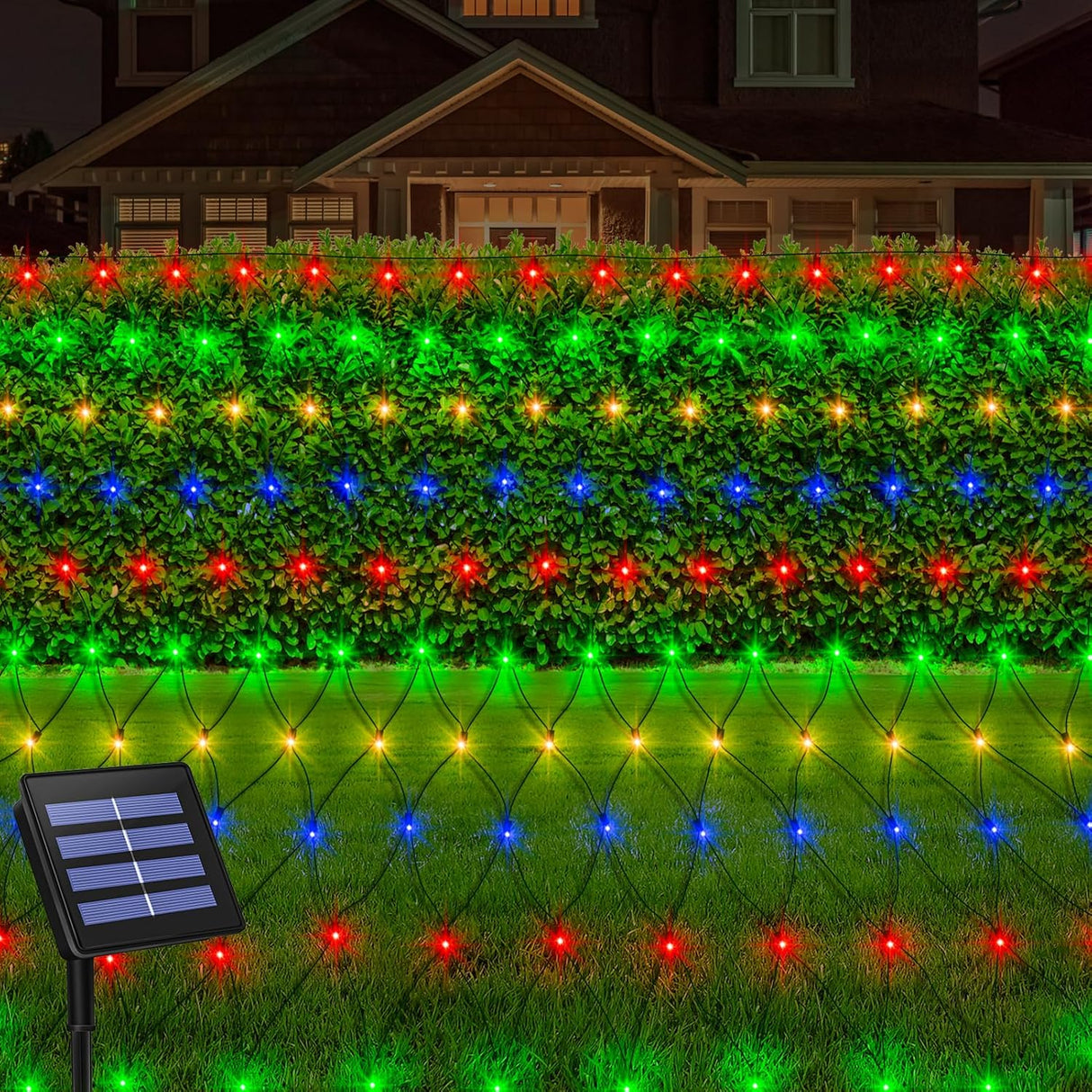 echosari 200 LED 9.8ft x 6.6ft Solar Powered Net Lights(Multicolor)