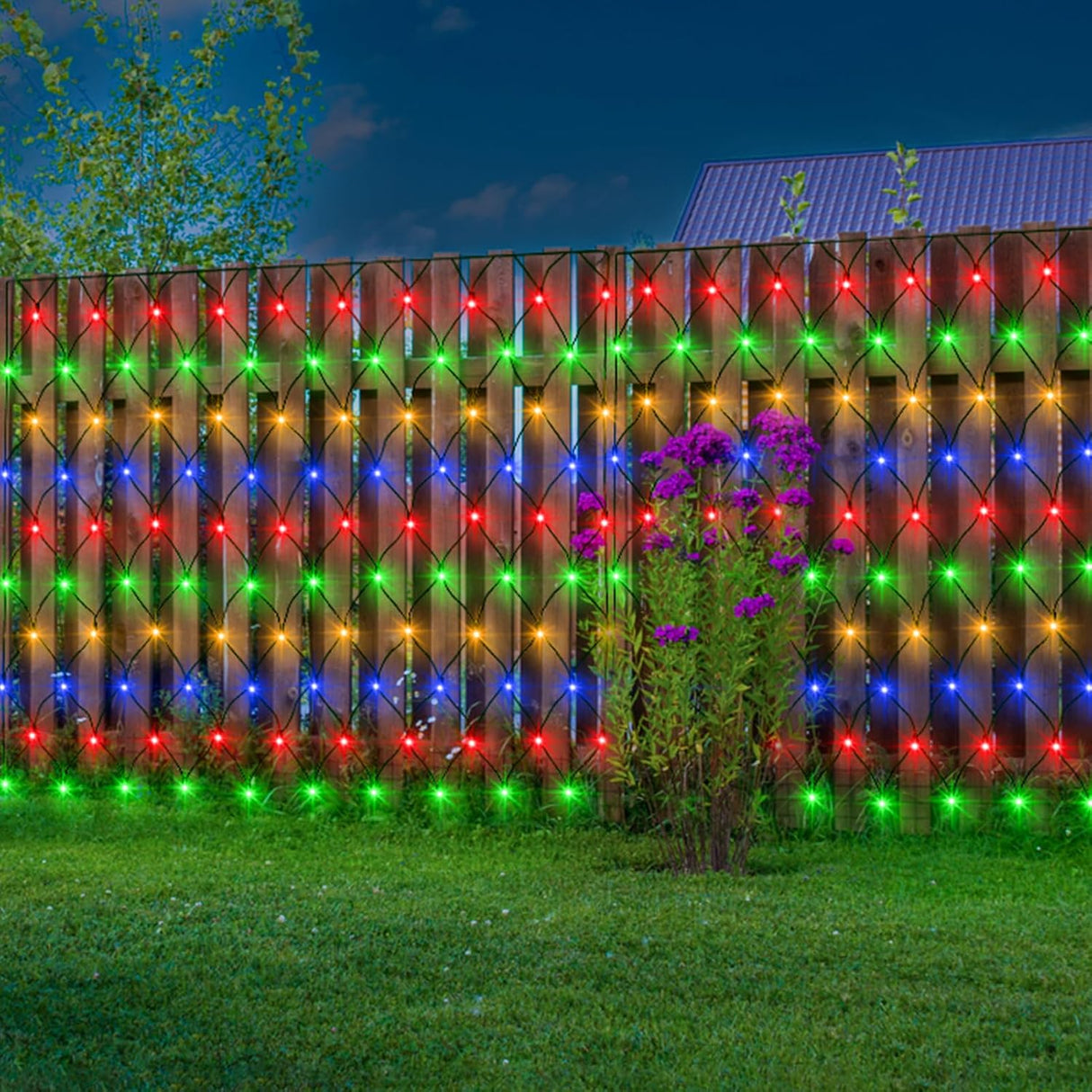 echosari 200 LED 9.8ft x 6.6ft Solar Powered Net Lights(Multicolor)