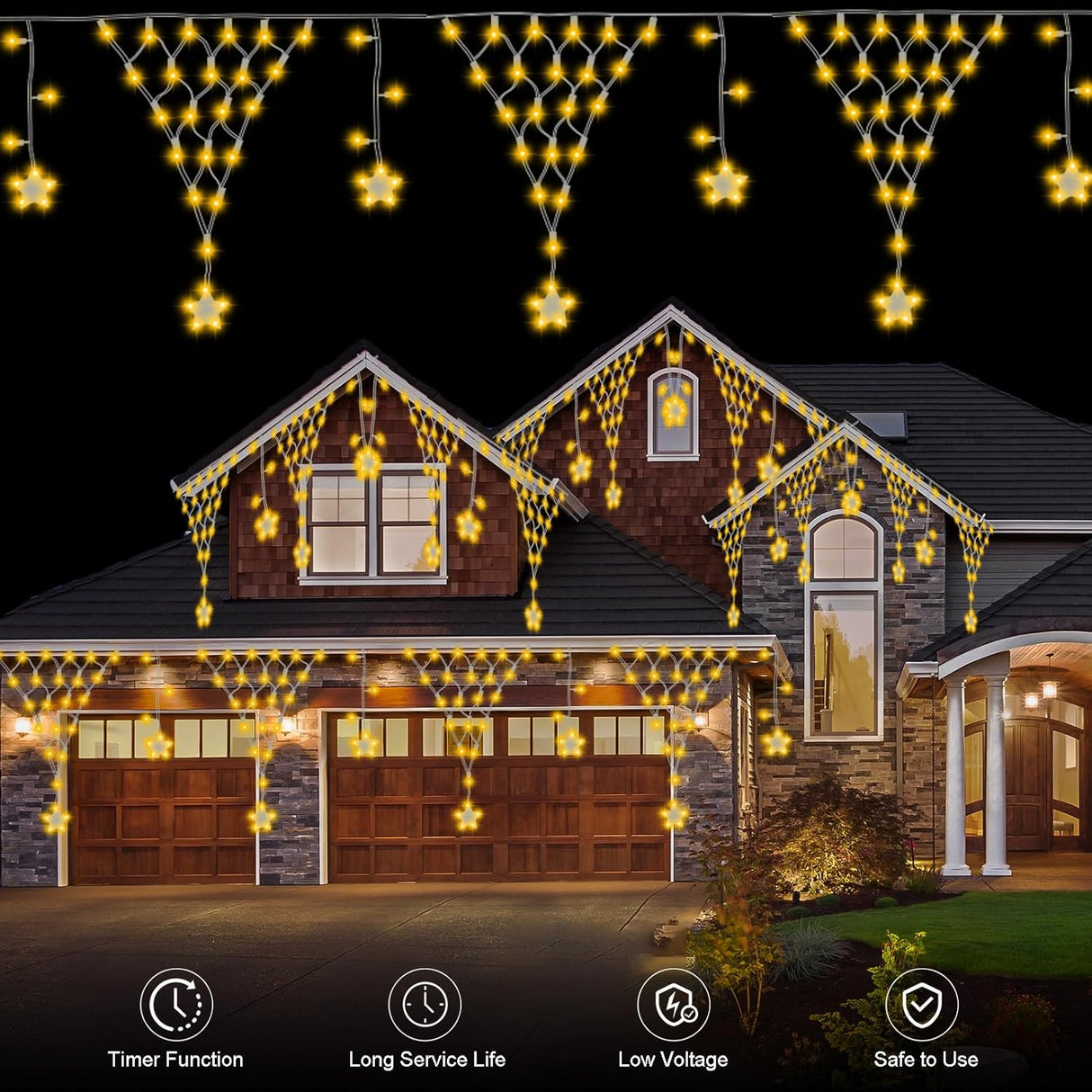 echosari Christmas Star Net Lights