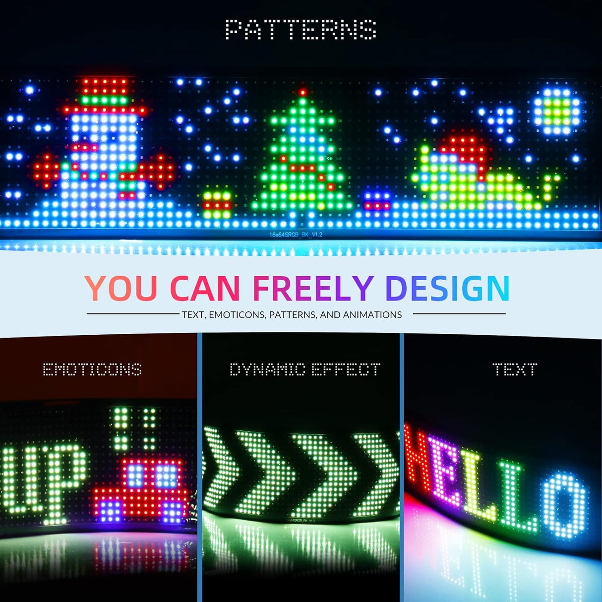 LED message sign controlled via smartphone Bluetooth app interface