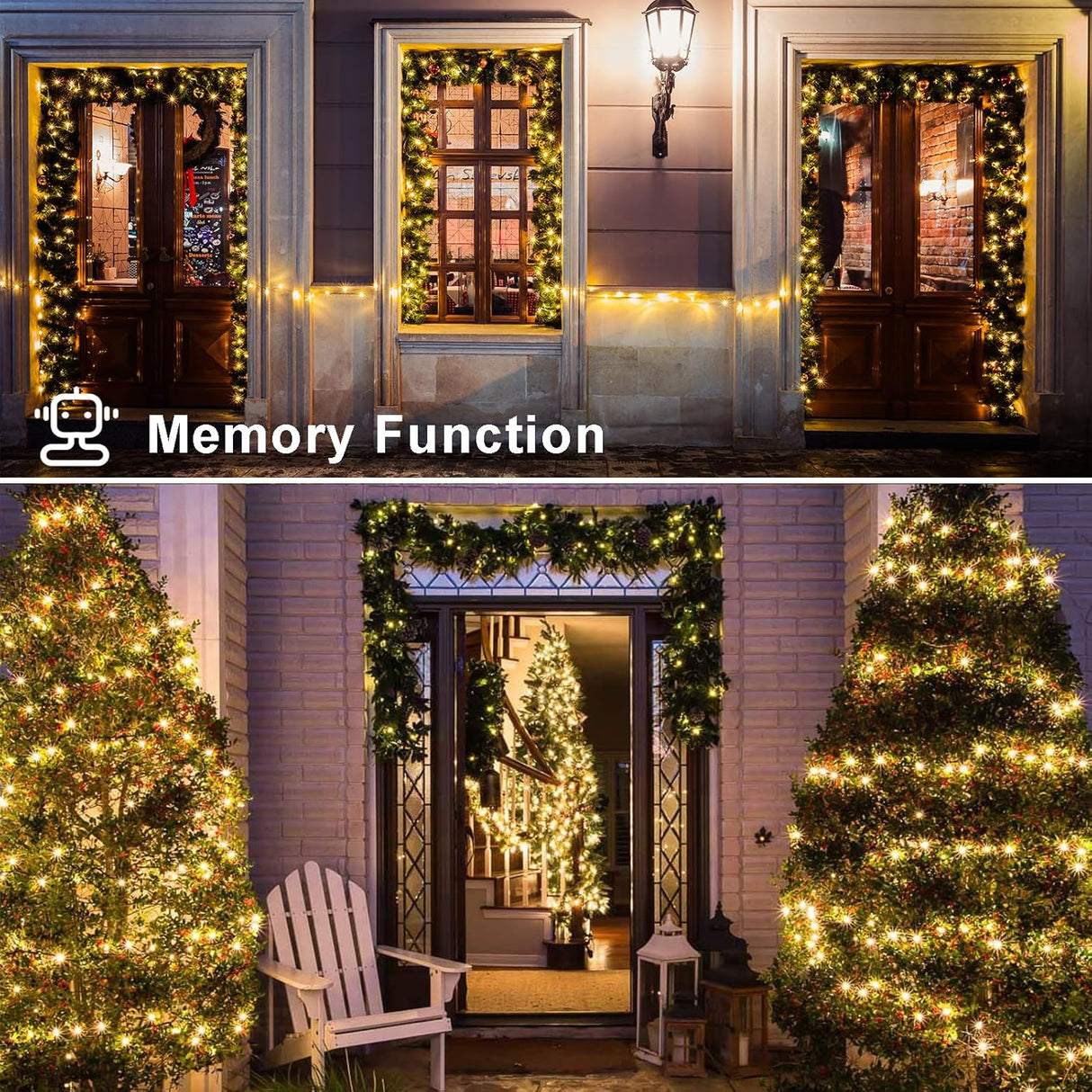 echosari Battery Operated Outdoor Tree String Lights(4 Pack)