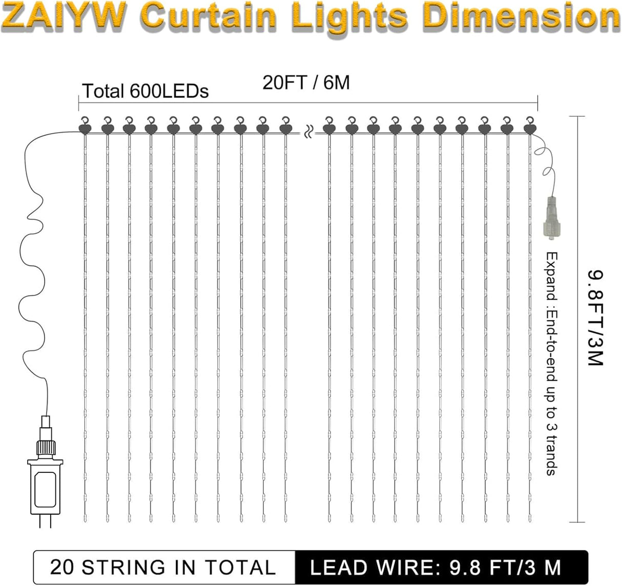 echosari Curtain Lights
