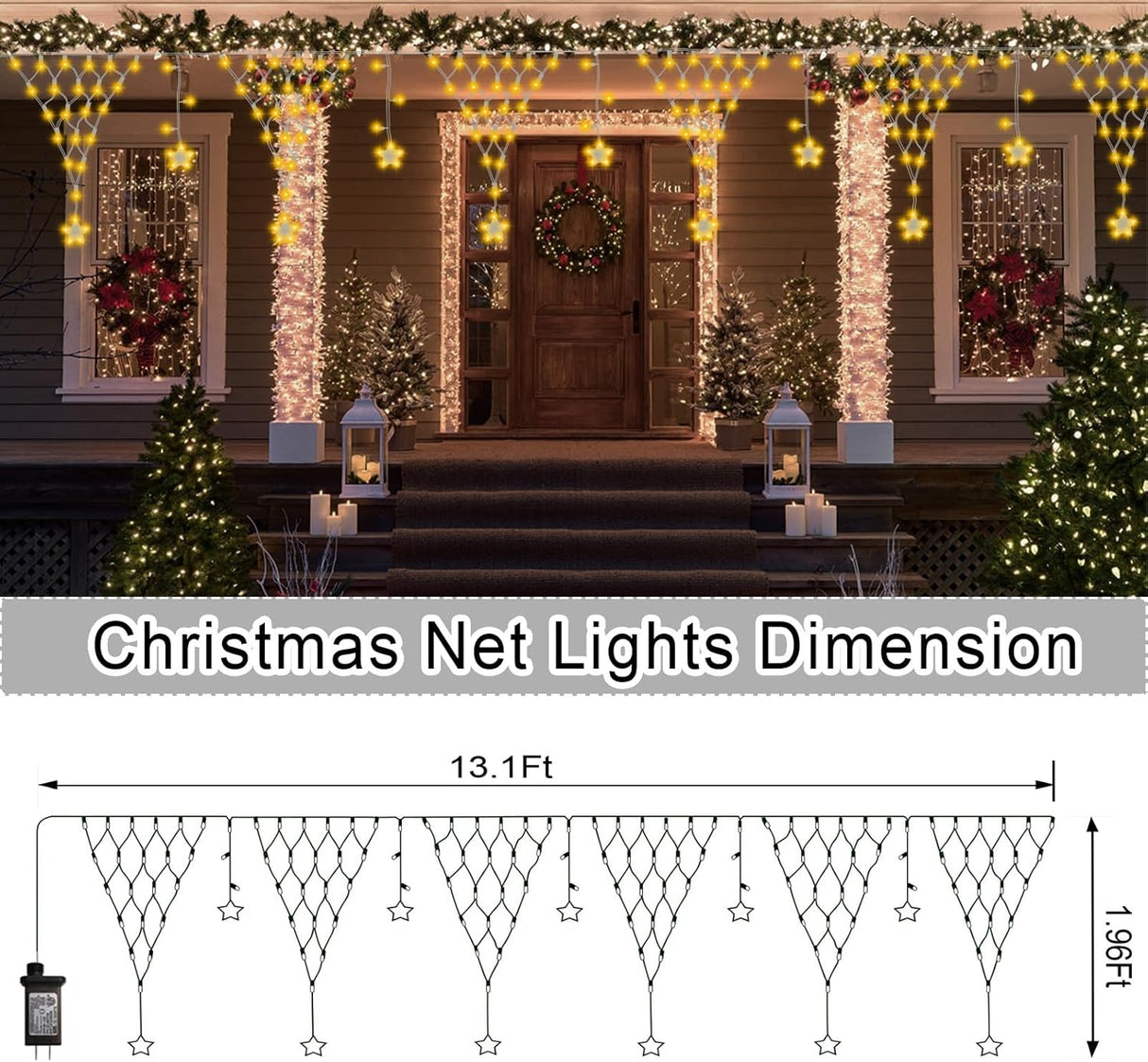 echosari Christmas Star Net Lights