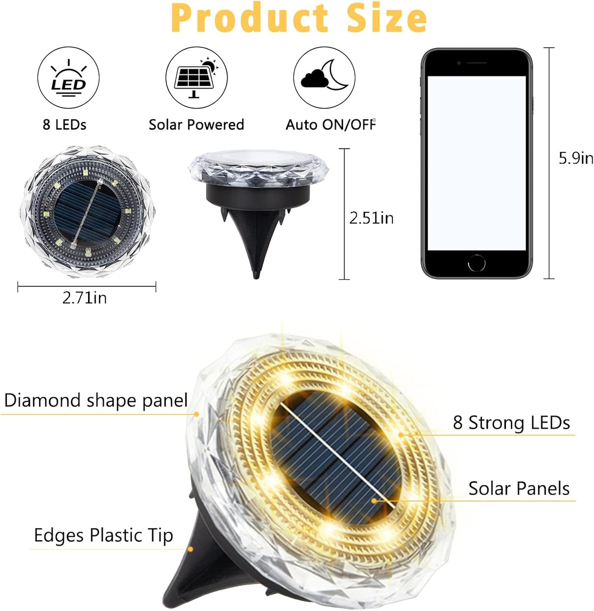 echosari Solar Lights for Outside