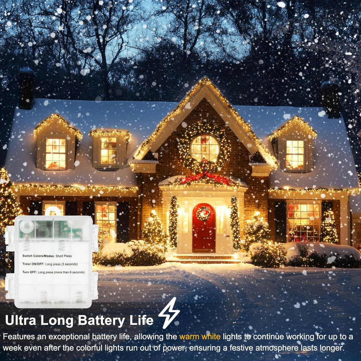 echosari Christmas String Lights (Clear Wire)
