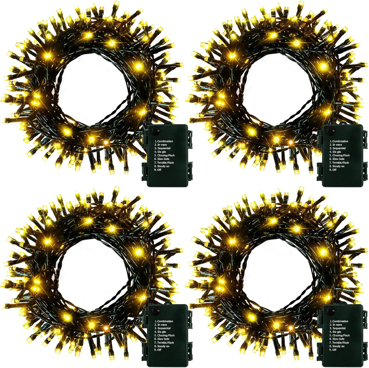 echosari Battery Operated Outdoor Tree String Lights(4 Pack)