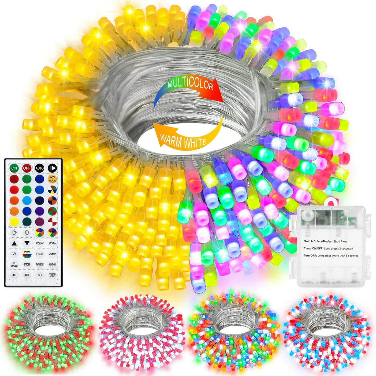 echosari Christmas String Lights (Clear Wire)