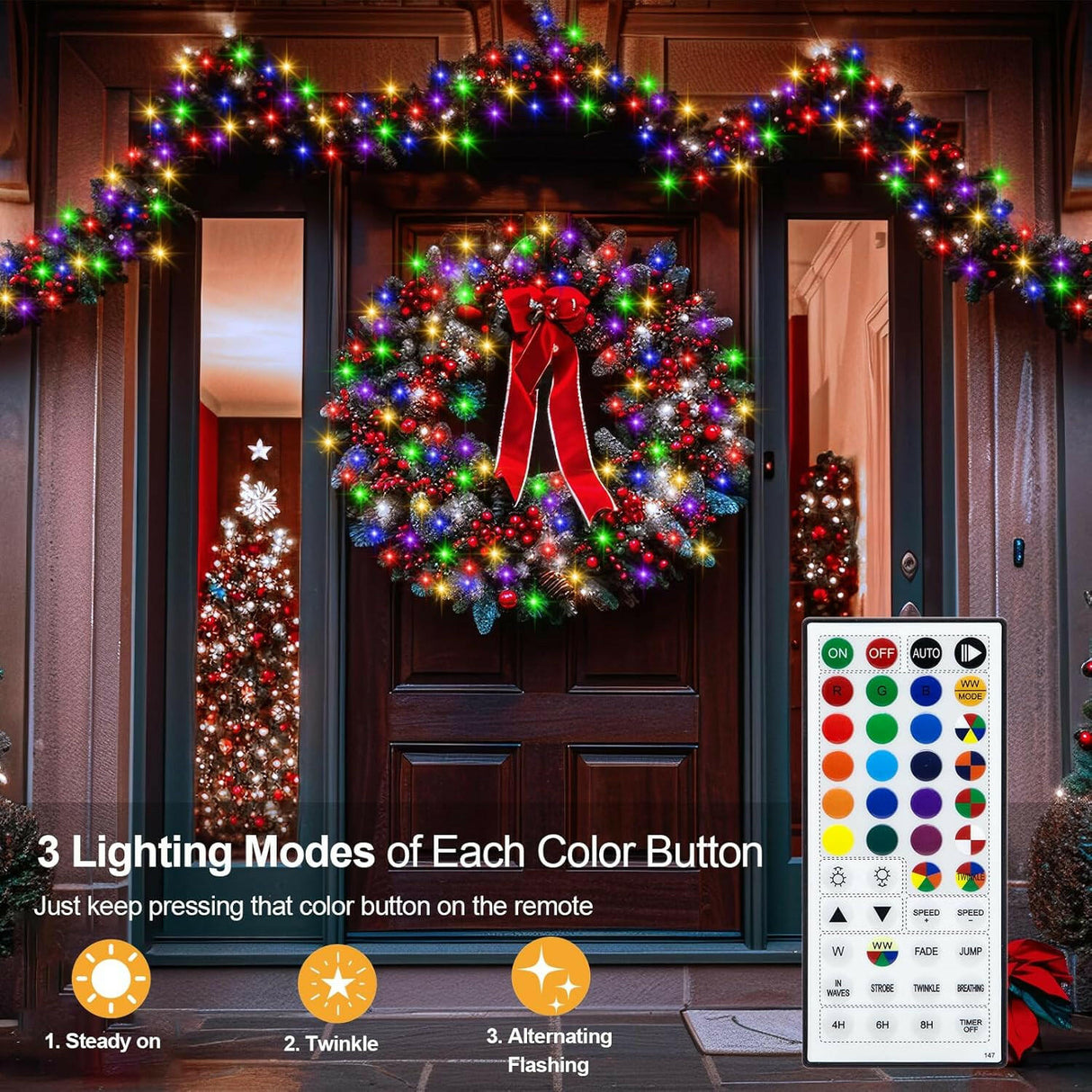 echosari Christmas String Lights (Clear Wire)