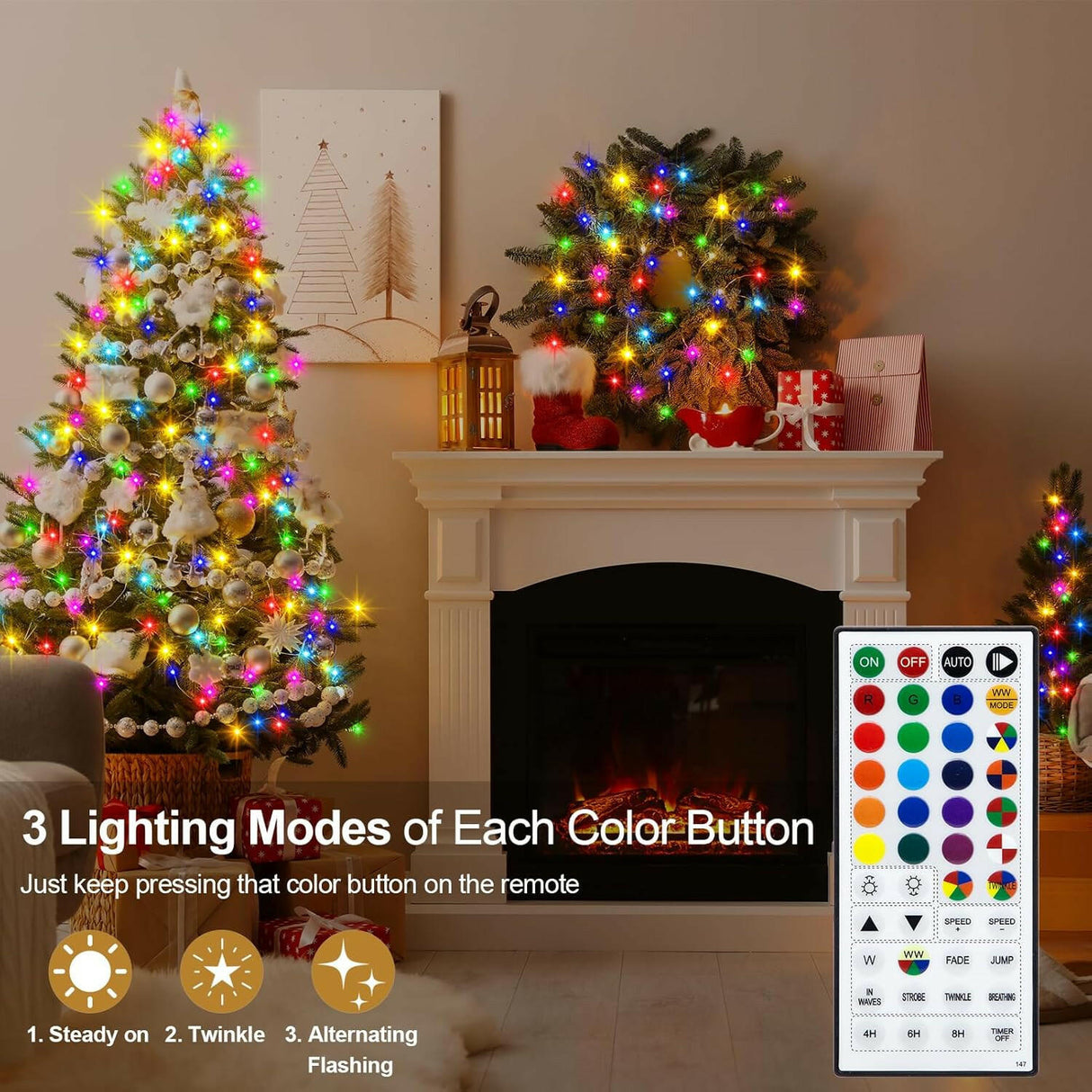 echosari Christmas Fairy Lights Battery Operated(2 Pack )