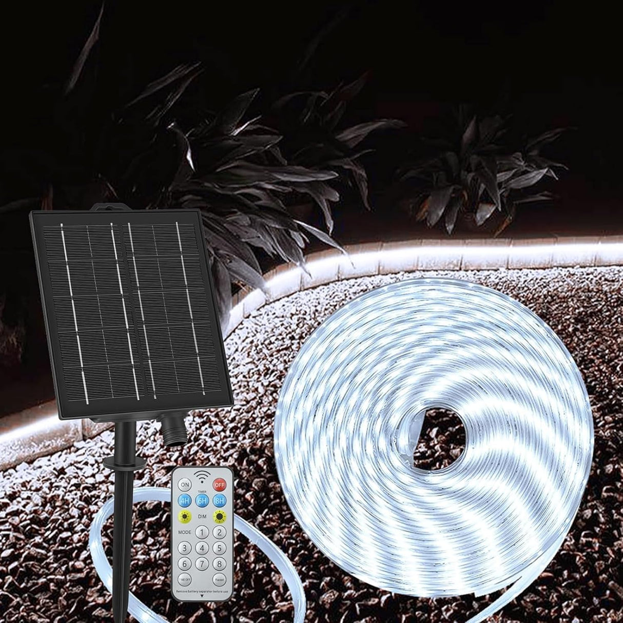 echosari 32.8Ft Solar Strip Lights Outdoor (Cool White)