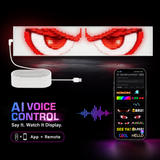 Transparent RGB LED message sign with AI voice, app, and remote control
