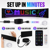 Three-step setup for the USB-powered programmable LED sign
