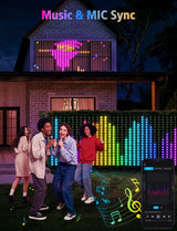 Echosari RGBIC Smart LED Mesh Net Lights Outdoor