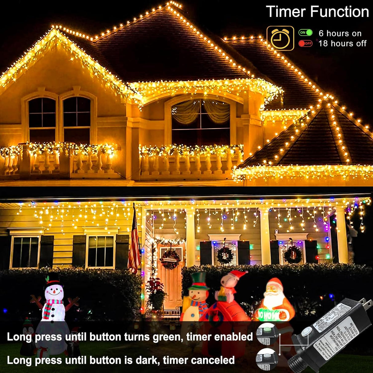 echosari Christmas Icicle Lights