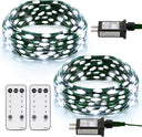 echosari 2 Pack Fairy String Lights Plug in(Cool White)