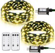 echosari warm string light coils on green wire with adapters and remotes
