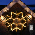 echosari warm snowflake hanging light on a house with power adapter