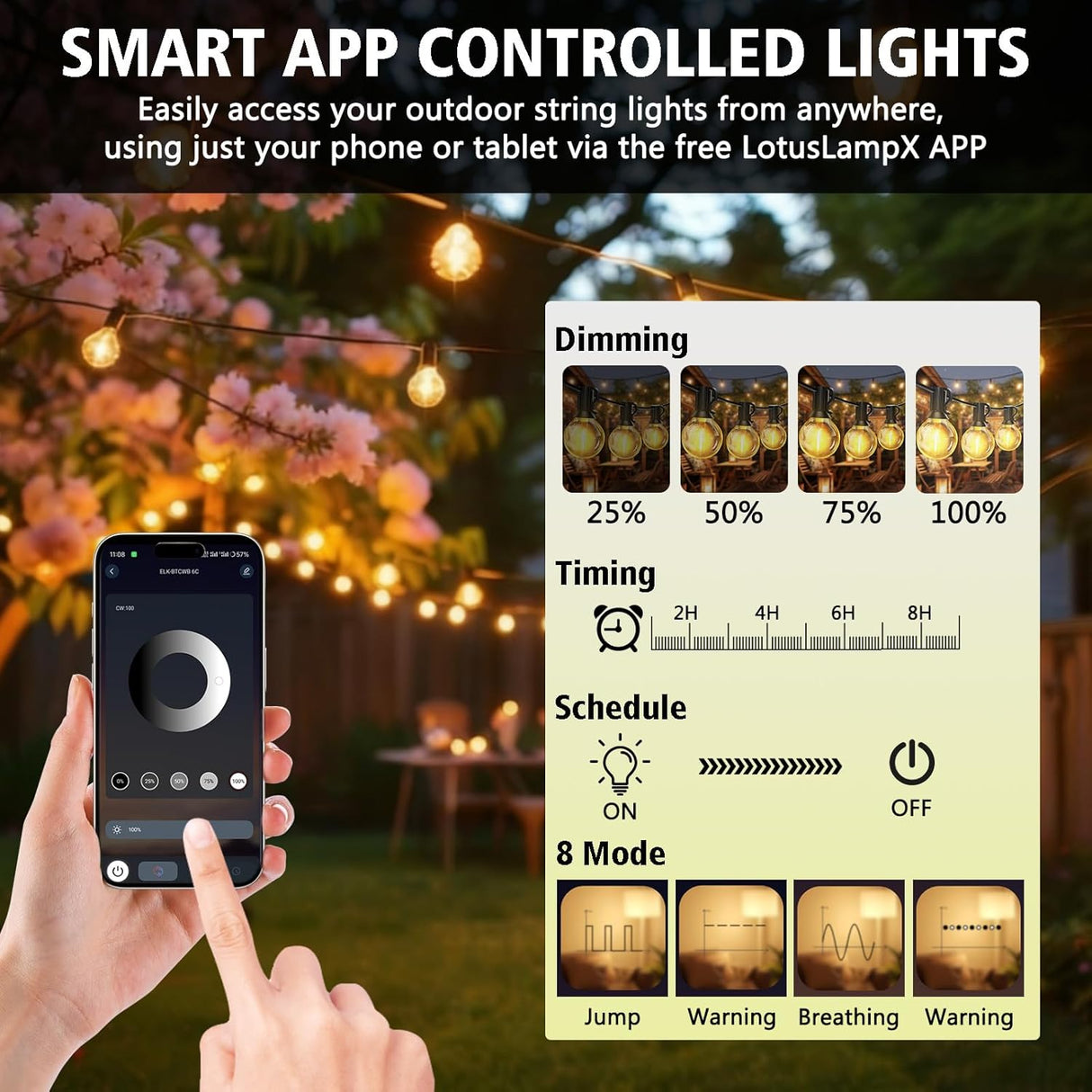 echosari Outdoor G40 String Lights