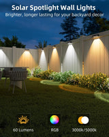 echosari Solar Fence Lights Outdoor