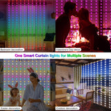 echosari Smart Curtain Lights 6.6ft x 9.8ft 300 LED（with Music Sync APP )