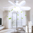 echosari E27 ceiling fan with LED light installed in modern living room with remote control