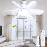 echosari E27 ceiling fan with LED light installed in modern living room with remote control
