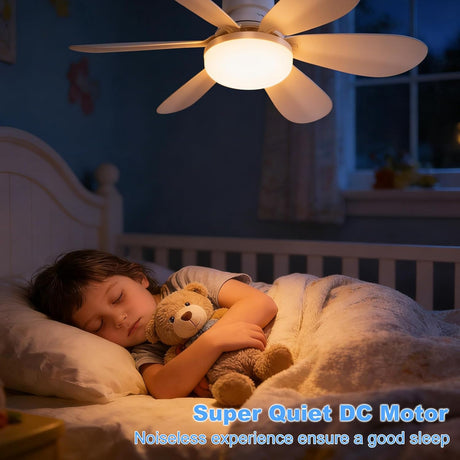 echosari ultra-quiet ceiling fan running silently while child sleeps