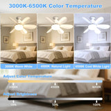 echosari ceiling fan LED light color temperature comparison - warm white, natural, cool white