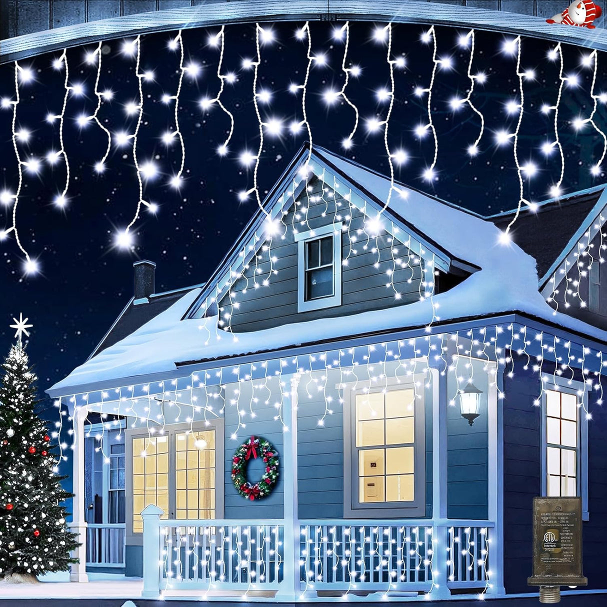 echosari Christmas Icicle Lights