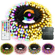 echosari battery Christmas string light coil with remote and battery box