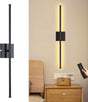 echosari black wall sconce with vertical light bar and remote-control scene