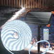 echosari cool white solar strip coil with panel and remote beside a path