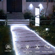 echosari cool white solar strip lights beside a path and front steps
